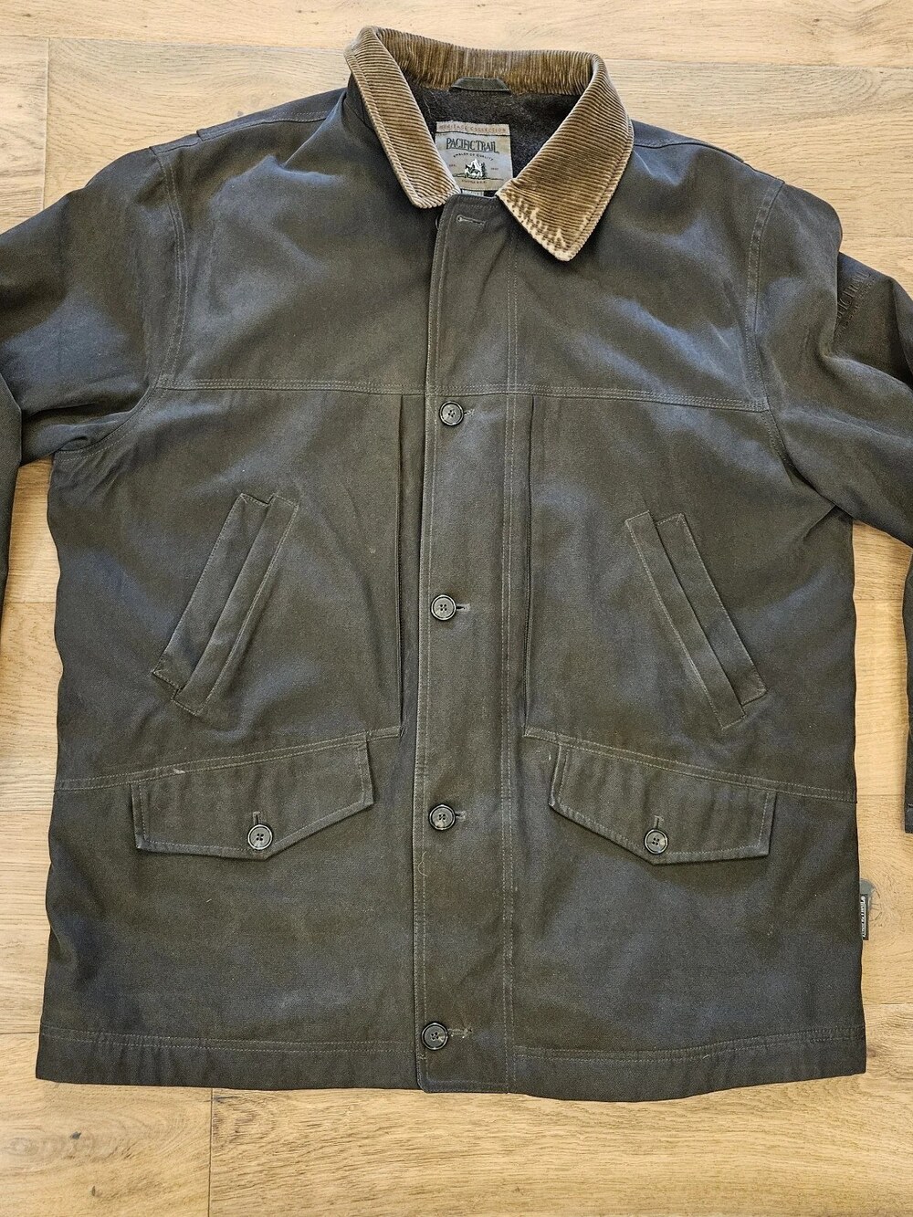 Pacific Trail Heritage Barn Coat Waxed Canvas Brown Courdry Collar Men's XL